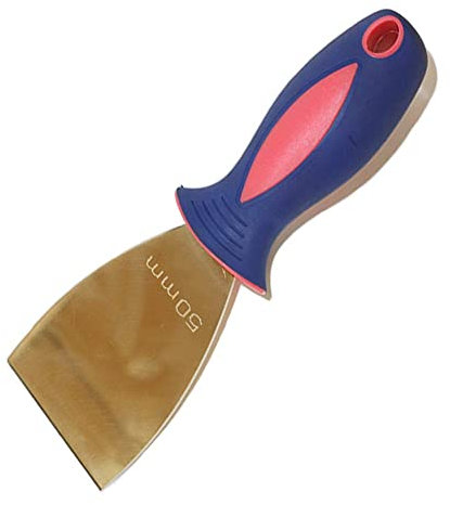Yiustldd Cuchillo De Recubrimiento De Latón, Espátula De Yeso Con Mango De Goma, Raspador De Paneles De Yeso, Removedor De Madera, Raspador De Papel Pintado, Herramienta De Pintura,50mm