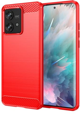 TailTech Funda para Motorola Edge 40 Neo, [roja] Funda de TPU con rayas cepilladas con protección a prueba de golpes, compatible con Moto Edge 40 Neo Phone Case
