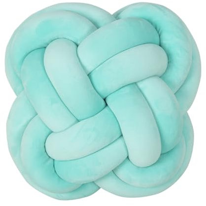 Viusneun Knotenkissen Weiche Dekoratives Kissen Rundes Wurfkissen,30x30x12 cm Groß Handgefertigtes Plüsch Knot Kissen, Modern Home Dekokissen für Wohnzimmer Sofa (Grün)