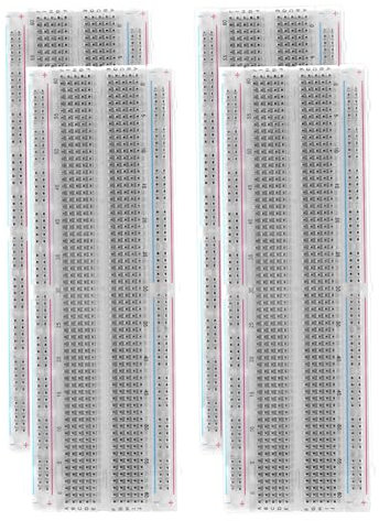PATIKIL 4 Pcs Breadboard, Solderless Breadboard Large Breadboard 830 Tie Points Prototype PCB Bread Board Electronics Kit Plates
