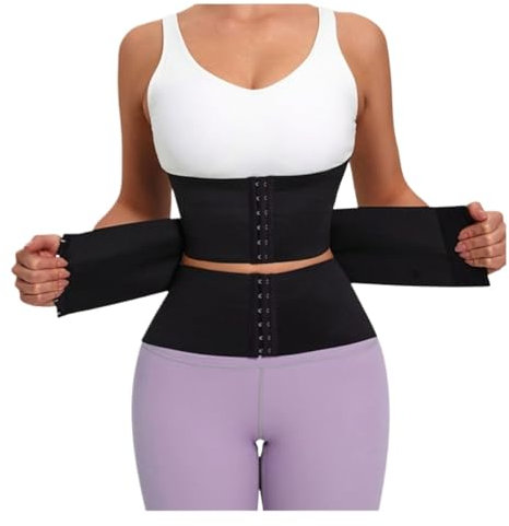 GOOPEEG Bauchweggürtel Stretch Hose Body Shaper Abnehmen Gürtel Bauch Korrigierende Unterwäsche Taille Trainer Binder Body Shapers Shapewear Bauchweg Mieder(Black,XXXXX-Large)