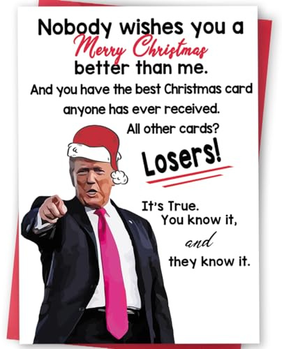 FANCYLUCKY Funny Christmas Card for Wife Husband, Humor Christmas Gifts for Women Men, Happy Xmas Holiday Card for Mom Dad