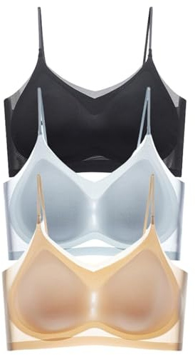 Top Palestra Donna Fitness Coppette Silicone Seno Reggiseno Quotidiano in di Ghiaccio Sottile Senza Cuciture Reggiseno Quotidiano in di Ghiaccio Top Palestra Donna Fitness Coppette Silicone (BK2, L)