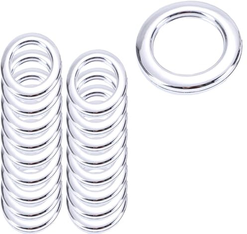 20 Pieces Anneaux Œillets Rideau Intérieur, Œillets Rideau Plastique, Œillets Plastique PP, Oeillets Rideaux Plastique Détachable, Convient Accessoires Rideaux, Accessoires, Etc (Argent)