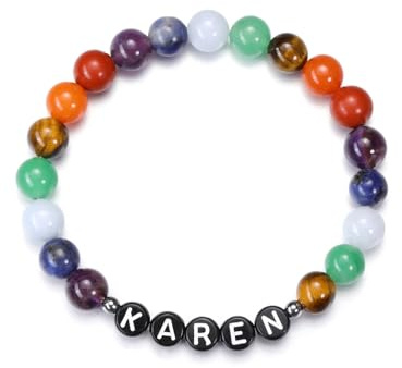 GEHECRST Personalisierte Armband mit Namen Buchstaben Perlen Partnerarmband Heilsteine Armband Perlenarmband Freundschaftsarmband Yoga Armband Personalisierte Geschenke für Partner Freunde Familie