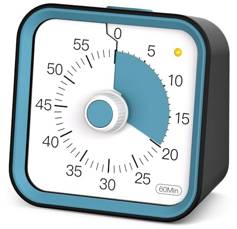 InfPokid Visueller Timer Kinder mit Pausenfunktion, 60 Minuten Countdown Timer für Kinder Schreibtischstudie, Bürotisch und Meetings, Kochen in der Küche, Leises Zeitmanagement für ADHS (Schwarz) | Timer für Küche Kochen, Klassenzimmer, Studium, Kleinkind, ADHS, niedliche Timer-Uhr, Alarm 3 Lautstärkestufen, Lichtanzeige