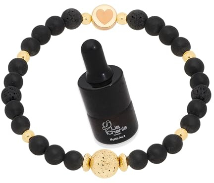 Lia Chahla London Bracelet d'aromathérapie avec huiles essentielles pour femme – Relaxation Mindfulness Get Well, Medium Tight 18cm, Pierre précieuse, Jaspe