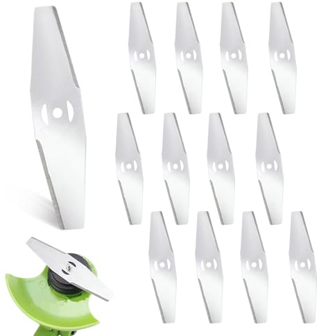 LUMOOM 12 Stück Rasentrimmer Messer, Rasentrimmer Ersatzklingen, Freischneider Zubehör, Ersatzklinge Metall Klinge, motorsense Klingen, Metallmesser für Freischneider