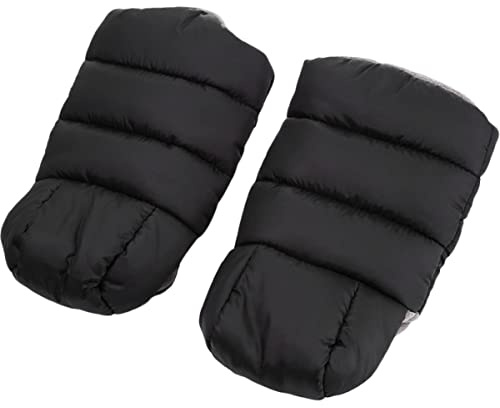 OFFIGAM Guantes Manillar Cochecito Anti-viento De Invierno Calentadores Para Puño Con Forro Suave Protector Mango De Carrito Negro