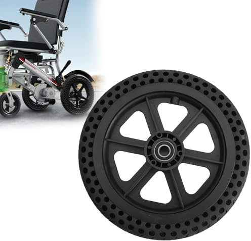 ZQHQKJ 28cm Vollgummi-Reifen Für Elektrorollstuhl Seniorenroller Mobilitätsroller Tubeless Verschleißfest Gummireifen Anti-Rutsch Profil, Schwarz, Rollstuhlreifen