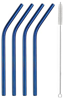 Paille Inox Mini pailles courtes arc-en-ciel en acier inoxydable de 160 mm, droites et réutilisables, petites, 4 pailles, 1 paille à pression(Color6)