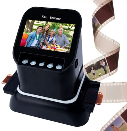 guoyjmm Scanner Numérique de Films et Diapositives, Convertit Les Films 35 mm, 126, 127 et 135, Les Pphotos de Visite en JPEG Haute Résolution, Correction Automatique/Manuelle des Couleurs