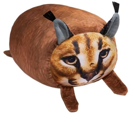 KUKUShining Floppa Katze Kuscheltier, Weiches Plüschkissen Kätzchen Stofftier Molliges Karakal Plüschtier Spielzeug Dekokissen Puppe Zur Heimdekoration(35cm/13.8in)