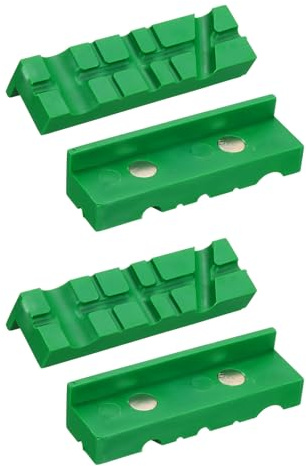 HARFINGTON 2 Set Vise Jaw Pads 4 Rubber Magnetic Vise Soft Jaws Standard Anti-Scratches Vice Covers Tools for DIY Making Woodworking Clamping Plumbing, Green