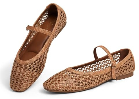 hingswink Mary Jane - Summer Flat Shoes for Women - Mary Janes Flat Ballerinas - Elegant and Comfortable