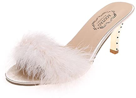 Generisk stilett höga klackar sandaletter, damsandaler med klack, eleganta, tofflor plysch klackskor öppna pumps sexiga sommarskor med blockklack sandaletter halkfria högklackade skor