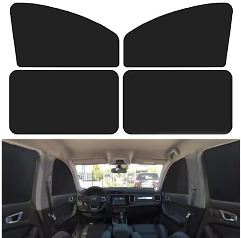 TKSE Magnetisch Auto Sonnenschutz, Sichtschutz 4 Stück | Hitzeschutz, Auto Fenster Sichtschutz mit UV Schutz, Universal Autofenster Verdunkelung für Auto, LKW, SUV