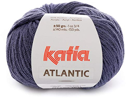 Katia Atlantic 207 - Ovillo de lana (50 gramos, aprox. 140 metros), color vaquero y negro