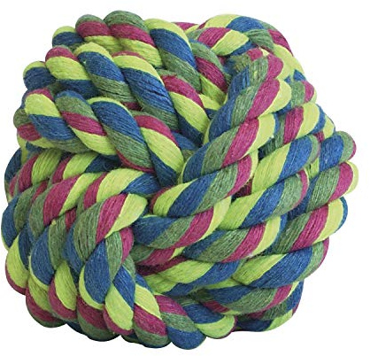 chien balle corde GLORIA - Taille 6-7cm - Soins de santé dentaire de votre chien - balle résistant - Très durable - Chien Jouets - Jouets corde - couleurs assorties