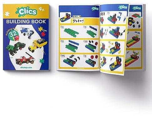 Clics CP017 Baubuch, Mehrfarbig, Lernspaß für Jungen und Mädchen ab 3 Jahren Building Book