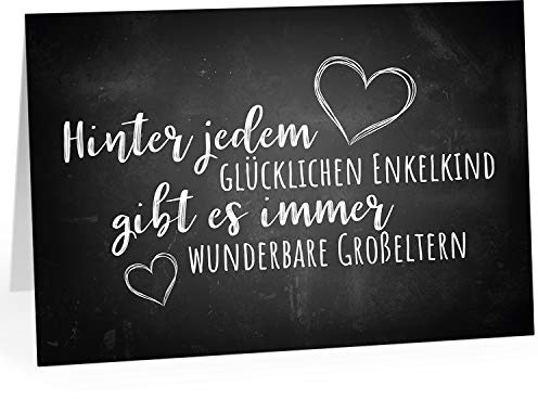 Große XXL Karte für Oma und Opa mit Umschlag/Tafel-Look mit tollem Spruch/Edle A4 Design Klappkarte/für Großeltern/Moderne Maxi-Karte/Goldene Silberne Hochzeit/Großmutter/Großvater