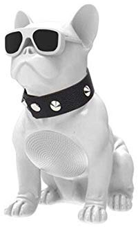 Vendopolis Altavoces PORTATILES Bluetooth Bulldog Altavoz FM Radio USB TF Card MP3 (Blanco) TAMAÑO Mediano con MICROFONO Karaoke