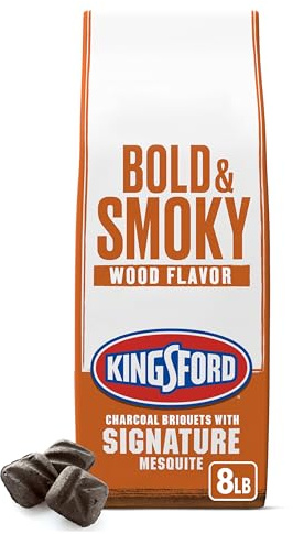 Kingsford Charcoal Briquettes with Signature Mesquite, BBQ Charcoal for Grilling, 8 Pounds (Package May Vary)