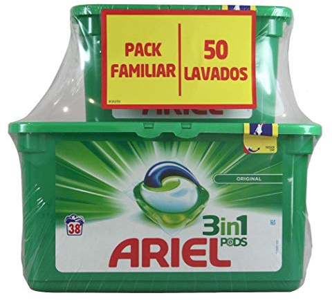 Ariel Waschmittel 3 in 1 Pods - Original - (Pack Familiar - 38 + 12 Pods / 1350 g)