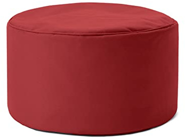 Lumaland Sitzsack Pouf (50 L) | Kompakter Sitzsack mit 3-in-1-Funktion: bequemer Hocker, praktisches Tischchen & stylischer Fußschemel für in- & Outdoor I Mit Flexibler EPS-Füllung | Ø 25 x 45 cm