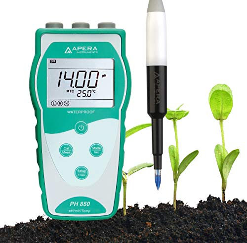 Apera Instruments PH850-SL tragbares pH-Messgerät zum Messen von Böden (Direktmessung), ausgestattet mit der LabSen 553 Elektrode (pH-Messbereich: 0 bis 14,00)