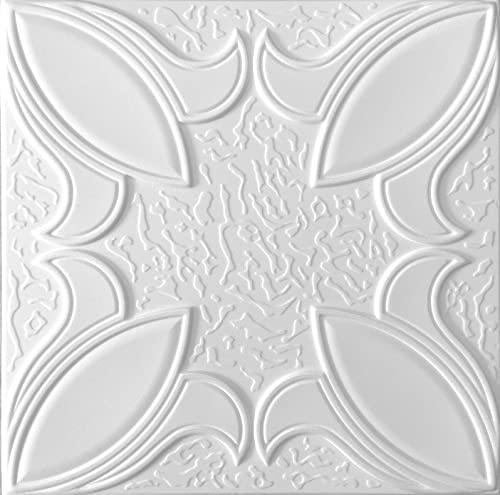 Eurodeco 25m² - 100 Stück 3D Paneelen aus Polystyrol, 50x50cm Deckenpaneele, Wandpaneele, Dekoren, Decken - Wandverkleidung, 2-3mm dick Reines Styropor XPS 0857