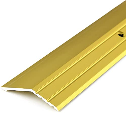 DQ-PP Profilo di compensazione | 100 cm di listello per pavimento 16 mm forato incl. viti | Oro | 1 m di profilo di compensazione dell'altezza | Profilo di adattamento | Listello in alluminio |