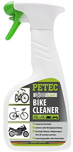 PETEC Fahrrad Reiniger Bike Cleaner 500 ml Sprühflasche Putzmittel | E Mountainbike Fahrradreiniger Motorrad Pflege Allzweckreiniger Spray. EBike Reinigung alle Rahmen & Felgen Shampoo 60150