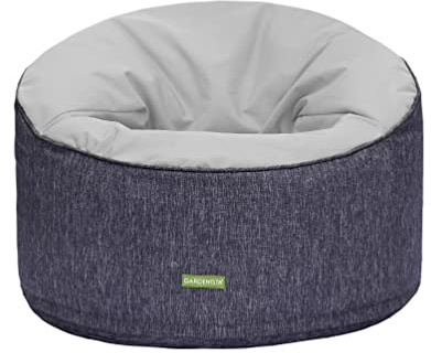 Gardenista Fauteuil Rond XXL pour Adultes | Résistant à l'eau et aux intempéries | Confortable et léger | Les Moments de détente et Les activités extérieures dans Votre Jardin ou Piscine (Gris)