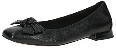 CAPRICE Damballerina 9-9-22105-20 G-bredd, Svart läder, 39 EU