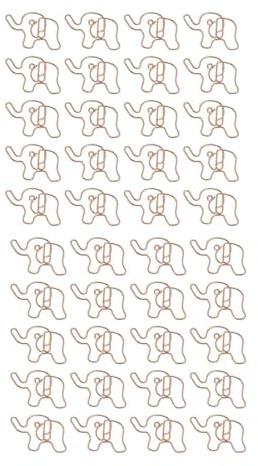 40 Stück Büroklammern in Tierform, Roségold Büroklammer Motiv Elefant Als Deko Oder Lesezeichen Elefantenförmige Büroklammern Niedliche Tierform Metall Büroklammern Mit Durchsichtiger Box Für Das Büro