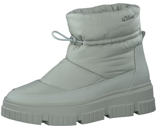 s.Oliver Damen Winterstiefeletten ohne Absatz Gefüttert Plateau, Grün (Mint), 38 EU