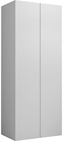 Mirjan24 Kleiderschrank Monati 74, 2-türig Schrank mit 4 Fächer, Drehtürenschrank, Garderobenschrank (Weiß)