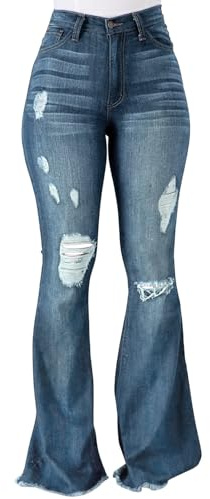 PEIHOT High Waisted Bell Bottom Jeans for Women 90s Ripped Stretchy Flare Jeans Wide Leg Bootcut Denim Pants 2025 Trendy
