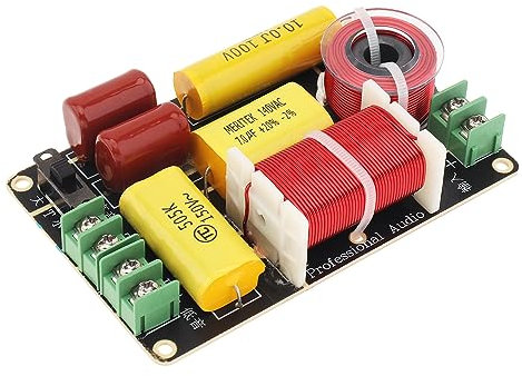 DriSentri 2 Way Crossover for Speaker, 250W 4-12 Ohm 2 Way High-Low Frequency Divider for Speaker, HiFi Speaker Crossover
