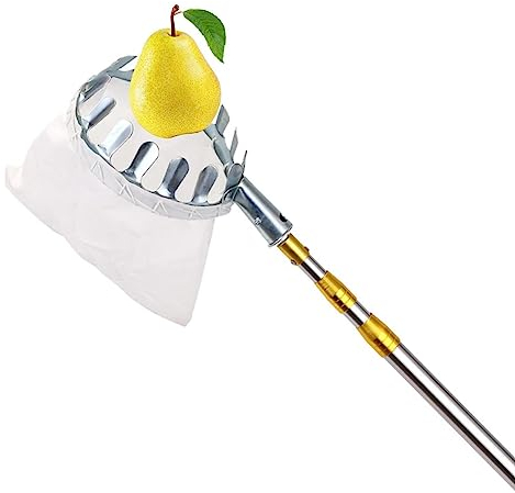 LekLai Obstpflücker, Obstpflücker-Werkzeug, Obstpflücker Mit Leichter Aluminium-Teleskopstange Und Korb-Obstgreifer/6M/19.6 Ft