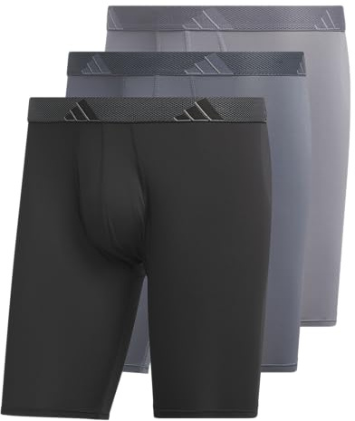 Adidas Men's Performance 3-Pack Long Boxer Brief, Underwear Boxer Briefs - 3-Pack Long Men's Underwear Pack