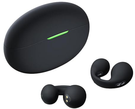 Xmenha Wireless Ear Clips Ear Buds Clip On Open Ear Bone Conduction Earbuds Bluetooth Bone Conducting Conduction Headphones Head Set Bluetooth Open Ear Headphones Headset Sports Earbuds Earphones