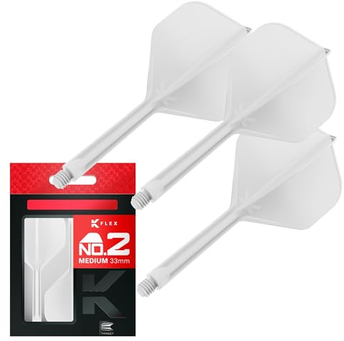 Target Darts K Flex Integrated Dart Flights and Shafts, No.2 | 3er Pack K-Flex - No.2, Kflex All In One Moulded Dart Flight & Stem Längen: Kurz, Mittelstufe & Mittel | Professionelles Dart-Zubehör