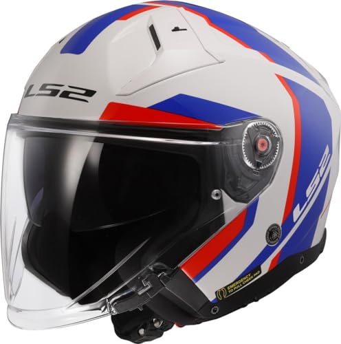 LS2, Casco Moto Jet INFINITY II FOCUS White Blue Red, M