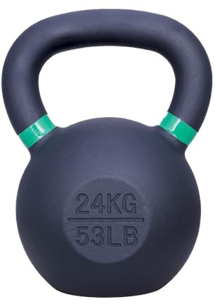 ForzaFit Gusseisen Kettlebell mit Farbmarkierung - Schwarz - Kugelhantel Gewicht aus Gusseisen - Verschiedenen Gewichten (j) 24 kg)