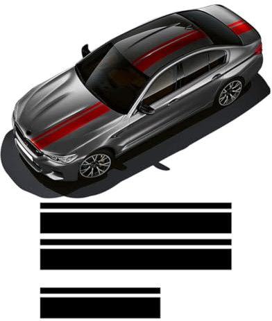 zhaoyaoni Auto Seitenschweller Aufkleber für BMW F30 F22 G20 F32 E90 E60,Aufkleber Gitter Gitter Streifen Grafik,b/Matt Black