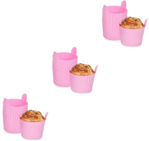 Amosfun 12 Piezas molde para gofres moldes de tartaletas revestimientos de tazas para hornear muffins molde muffins ollas de cocina moldes para muffins de silicona moldes de silicona