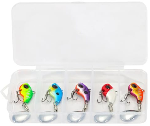 LYEAA 5 stycken roterande metallvibrerande bete, 6 g, 10 g, konstgjorda hårda bete, sjunkande, sked, fiskedrag, jiggar för fiske