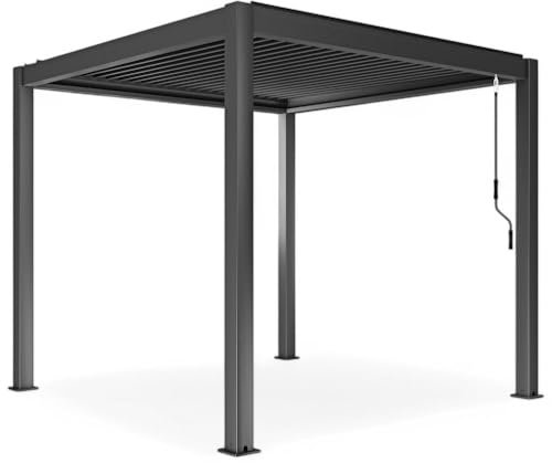 Briconess.com Gazebo pergola bioclimatica 3x4 mt. in Alluminio con Copertura a Doppia Lamella frangisole orientabili